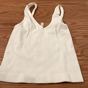 White ribbed tank top